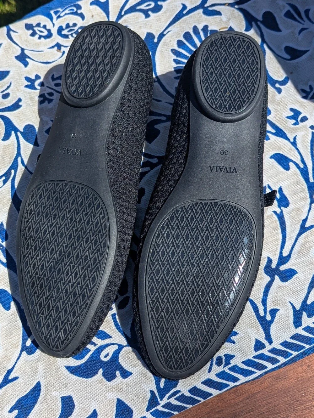 Vivaia Black Knit Mary Jane Flats
